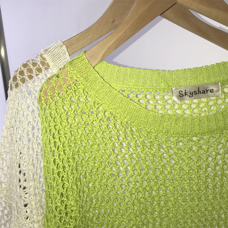 Sarebon-Γυναικείο σέξι διχτυωτό μπλουζάκι, κούφιο μπλουζάκι, μακρυμάνικο, άνοιξη και καλοκαίρι