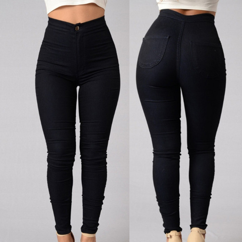 Modne ženske jednobojne hlače s dugmadima visokog struka Uzročne hlače uzročnog kroja Hlače s olovkom Hlače s dugmadima Ženske ležerne hlače