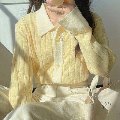 Kardigan Ženski šik slatki stil Nježna modna udobna pletenina Ljupke učenice za izlaske Raznovrsne estetske ležerne veste Basic