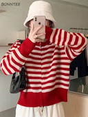 Prugasti kardigan Ženski jednostavan dizajn Labavi klasični dnevni modni jesenski džemper Raznoliko slobodno vrijeme Korejski stil Nježne studentice