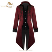 SISHION 2022 Smoking Srednjovjekovna vintage odjeća Midi punk muški kaput VD2471 Retro dvorski smoking srednje dužine