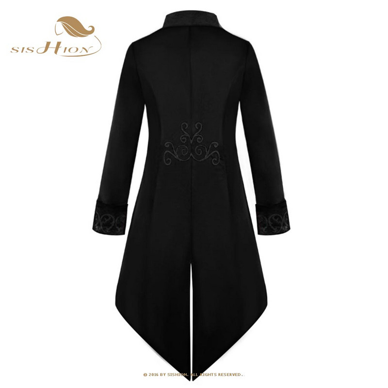 SISHION 2022 Smoking Srednjovjekovna vintage odjeća Midi punk muški kaput VD2471 Retro dvorski smoking srednje dužine