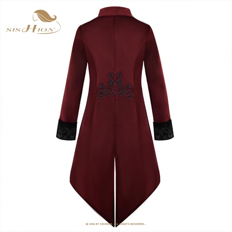 SISHION 2022 Smoking Srednjovjekovna vintage odjeća Midi punk muški kaput VD2471 Retro dvorski smoking srednje dužine