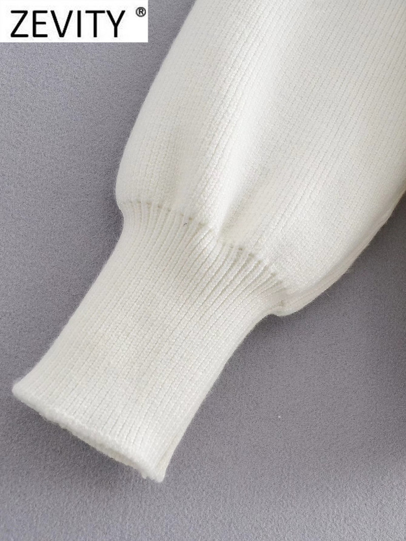 Zevity Ženski modni pulover s otvorenim ramenima, crno-bijele boje, pleteni pulover, ženski šik, ležerni puloveri s dugim rukavima, gornji dijelovi SW2395