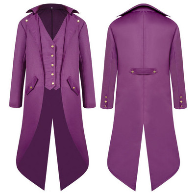 Muški renesansni steampunk frak Kostimi za Noć vještica Vintage zeleni gusarski viktorijanski gotički srednjovjekovni sako Vintage frak