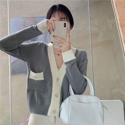 Ζακέτα Γυναικεία Πλεκτά Πλεκτά Μόδα Γυναικεία Άνετα Casual με V λαιμόκοψη Απλή Preppy Στυλ Τρυφερά Κορεατικά πουλόβερ Mujer