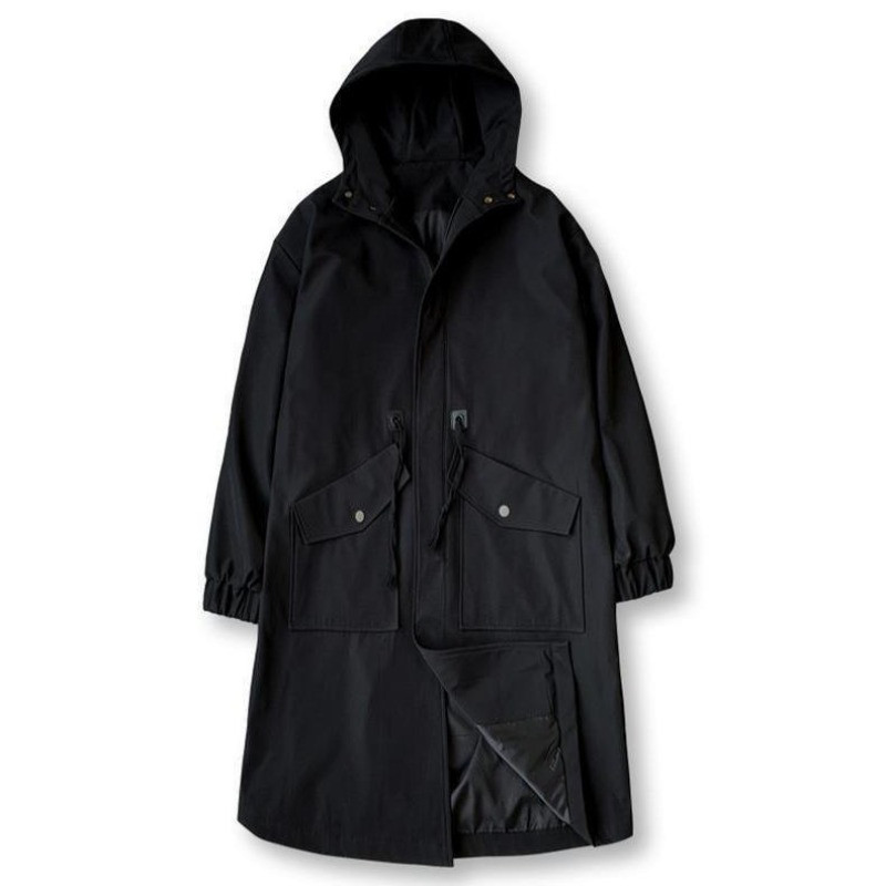 Kevad-sügisarmee roheline tuulepluus, mood meeste keskmise pikkusega vabaaja kapuutsiga mantel Meeste igapäevane mantel meeste riided