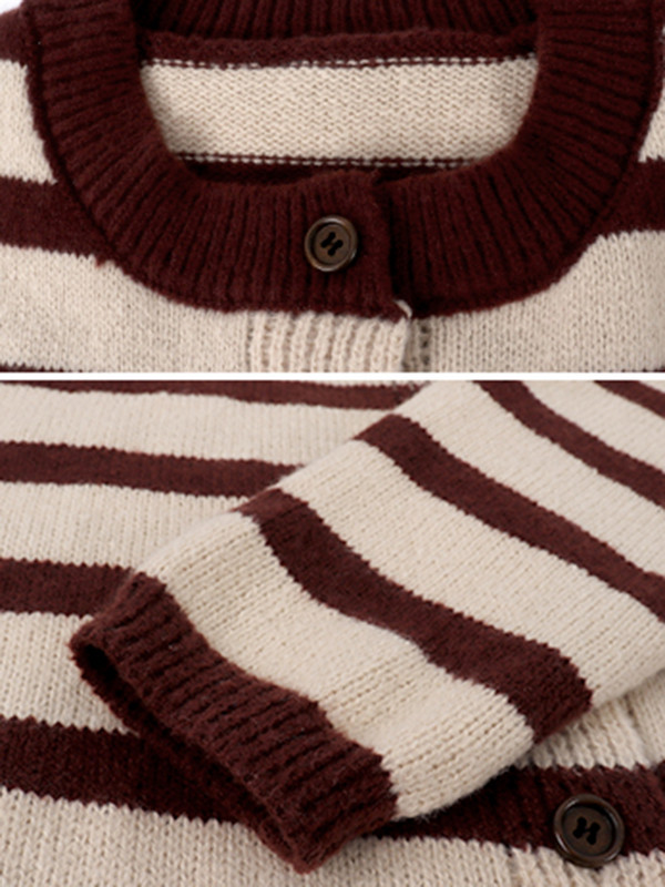 Vintage prugasti kardigani Ženski široki proljetni slatki džemperi Ulzzang Streetwear Dizajnirana osnovna pletiva Harajuku za mlade