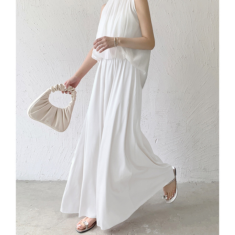 Ženska Y2K odjeća Hlače širokih nogavica od bijele ledene svile Ženske ljetne široke hlače s visokim strukom, široke široke haljine, ležerne hlače u korejskom stilu