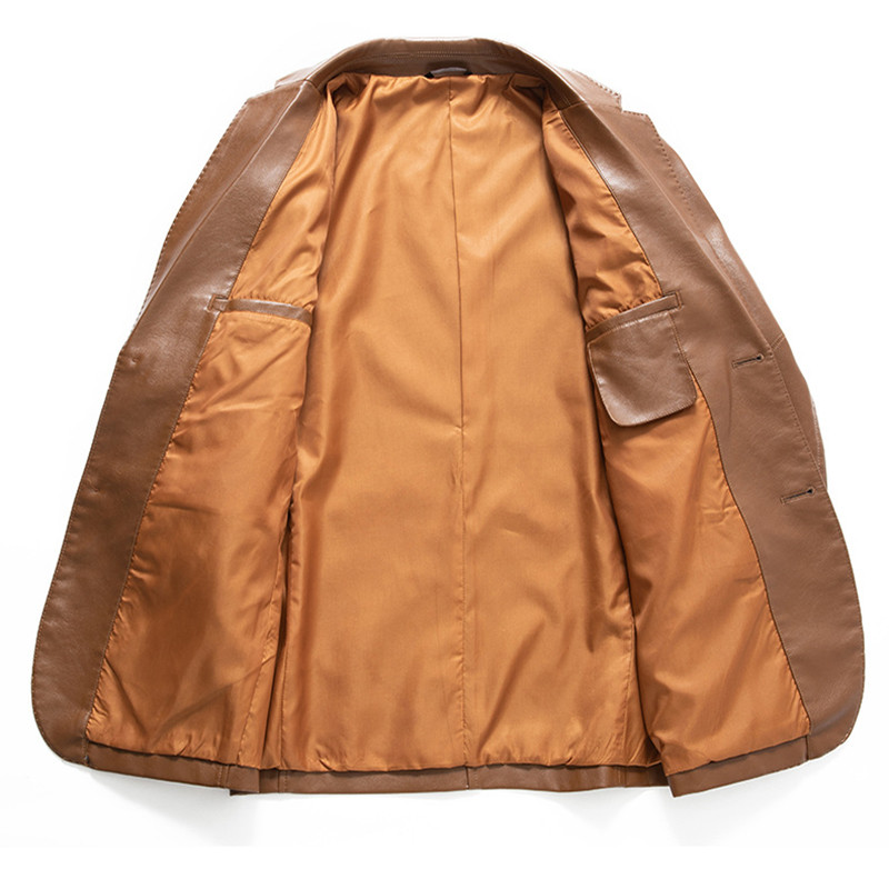 Marka Jakna od umjetne kože Muškarci Proljeće Jesen Jednobojna uska jakna sako Modni kauzalni Vodootporni kaput Plus Veličina M-7XL