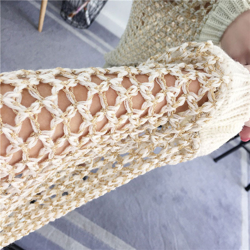 Seksi ženski pleteni pulover Mrežasti šuplji pulover Ženski proljeće 2023. Ležerni gornji dio Šišmiš Polurukavi Ležerni široki pleteni džemper Ljeto