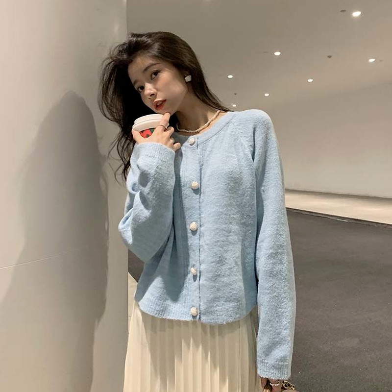 Ženski kardigan Elegantna francuska jednobojna lijena široka ženska gornja odjeća Topla udobna proljeće jesen Hipster Mujer Ins