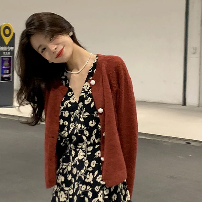 Ženski kardigan Elegantna francuska jednobojna lijena široka ženska gornja odjeća Topla udobna proljeće jesen Hipster Mujer Ins