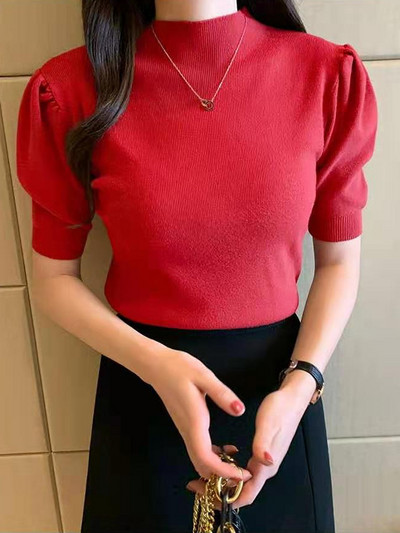 Blusas Mujer De Moda 2023 Verano lühikeste varrukatega valge kootud kampsun Naiste pulloverid Naiste topid Kootud naiste kampsun Kampsunid G03