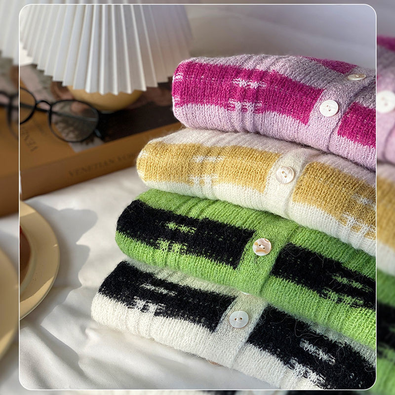 Kardigan Ženska prugasta pletenina Jednostavna studentska sveučilišna dnevna majica s V-izrezom Ženstvena Hipster preppy stila Slatki ženski pulover Sve vrste