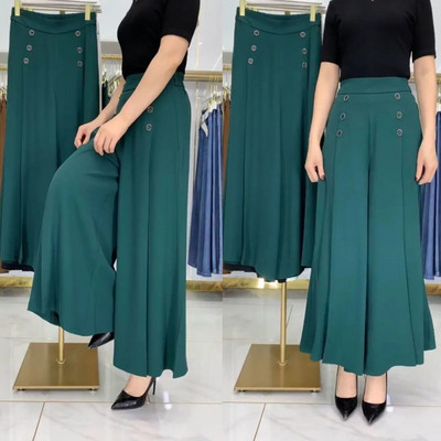 Modne ležerne široke hlače velikih veličina Ženske nove plisirane hlače s patentnim zatvaračem visokog struka Jednostavnost Udobna ženska odjeća