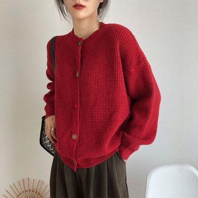 Ženski kardigan slatkih boja Modni, elegantni, udobni, vruće rasprodani, ženstveni pleteni, slobodni Harajuku O-izrez Jednostavni, jednobojni Mujer De Moda