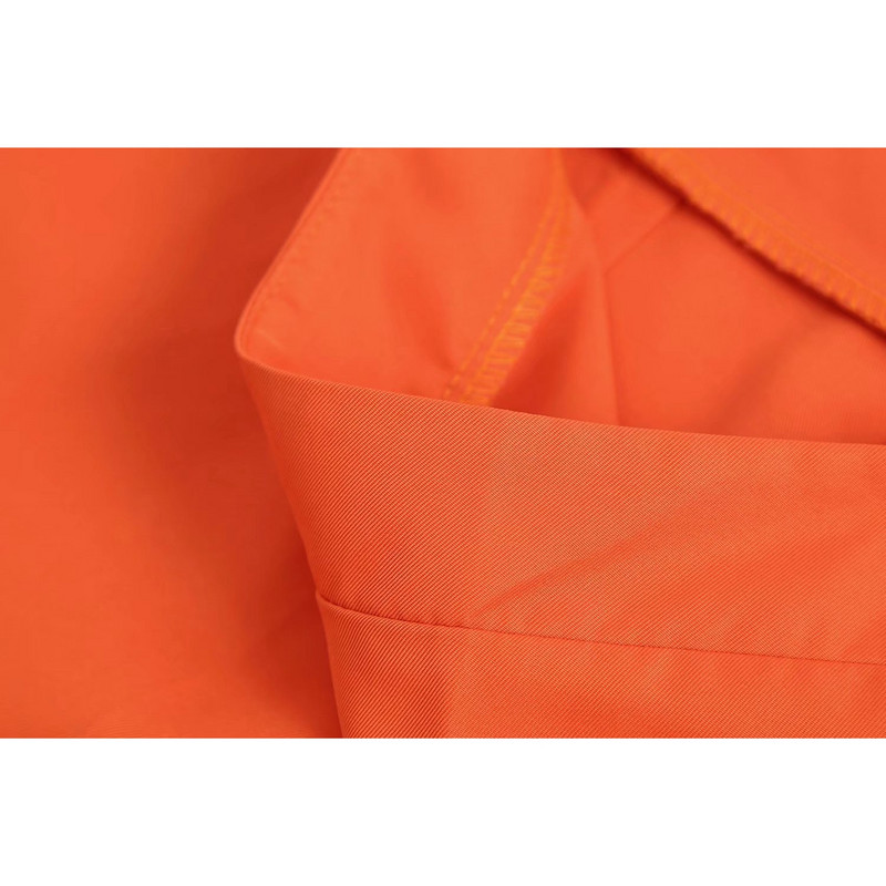 2022. Narančaste lepršave široke duge hlače Ženske šik dame Elegantne odijelne hlače visokog struka Ženske pune hlače ravnih nogavica