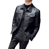 Νέο Μόδα Δερμάτινο Μπουφάν Μοτοσικλέτας Ανδρικά Σχεδιαστικά Punk Wind Ανδρικά Ζακέτα δερμάτινα παλτά Warm Coll