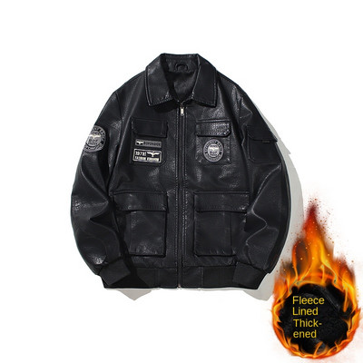 Νέο Μόδα Δερμάτινο Μπουφάν Μοτοσικλέτας Ανδρικά Σχεδιαστικά Punk Wind Ανδρικά Ζακέτα δερμάτινα παλτά Warm Coll