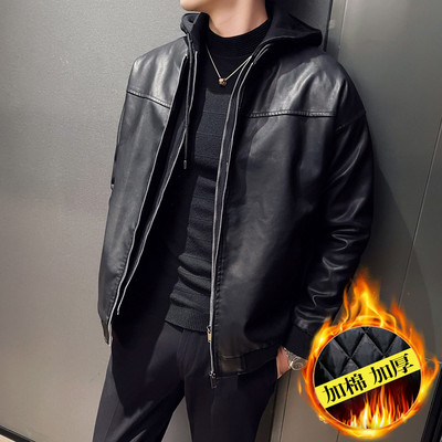 Νέο Μόδα Δερμάτινο Μπουφάν Μοτοσικλέτας Ανδρικά Σχεδιαστικά Punk Wind Ανδρικά Ζακέτα δερμάτινα παλτά Warm Coll
