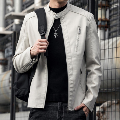 Νέο Μόδα Δερμάτινο Μπουφάν Μοτοσικλέτας Ανδρικά Σχεδιαστικά Punk Wind Ανδρικά Ζακέτα δερμάτινα παλτά Warm Coll