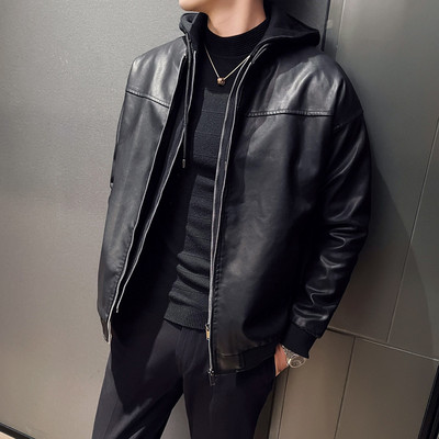 Νέο Μόδα Δερμάτινο Μπουφάν Μοτοσικλέτας Ανδρικά Σχεδιαστικά Punk Wind Ανδρικά Ζακέτα δερμάτινα παλτά Warm Coll