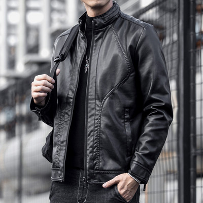 Νέο Μόδα Δερμάτινο Μπουφάν Μοτοσικλέτας Ανδρικά Σχεδιαστικά Punk Wind Ανδρικά Ζακέτα δερμάτινα παλτά Warm Coll
