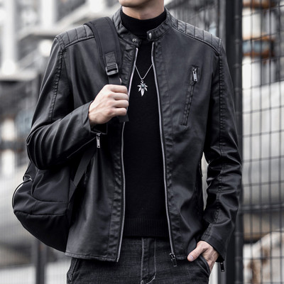 Νέο Μόδα Δερμάτινο Μπουφάν Μοτοσικλέτας Ανδρικά Σχεδιαστικά Punk Wind Ανδρικά Ζακέτα δερμάτινα παλτά Warm Coll