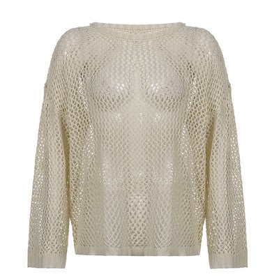 Y2K Harajuku izdubljeni pleteni puloveri Crewneck Jesen, vintage grunge top Modni retro pulover široki pulover pleteni top