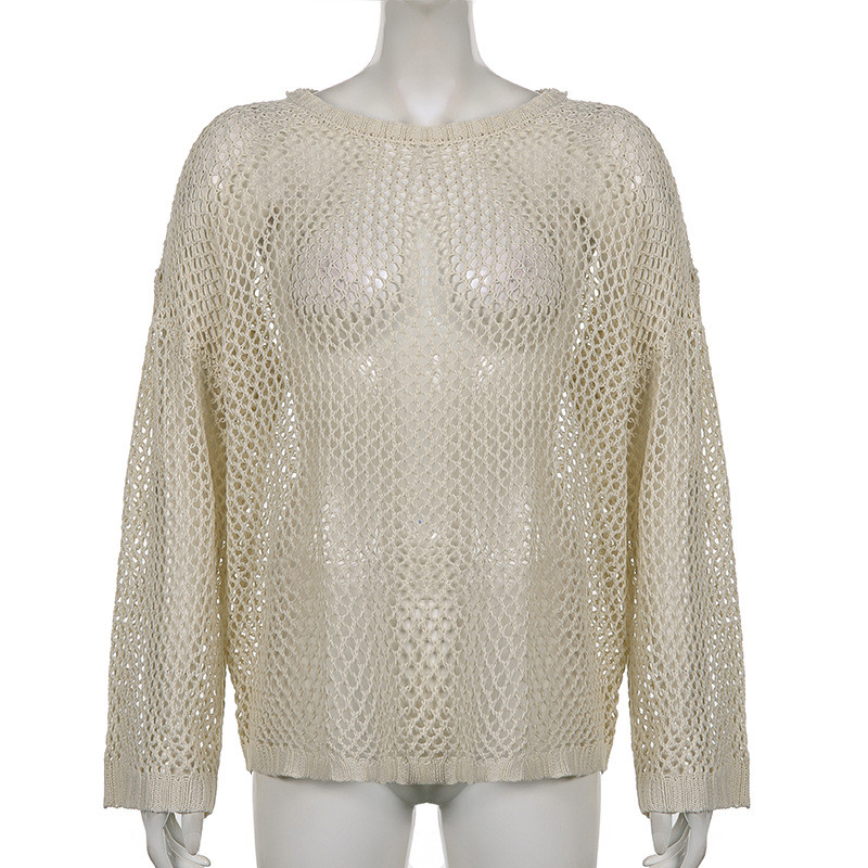 Y2K Harajuku izdubljeni pleteni puloveri Crewneck Jesen, vintage grunge top Modni retro pulover široki pulover pleteni top