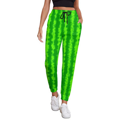 Vertikaalsed triibulised püksid naiste Burgundia ja kollased hiphopi dressipüksid kevadised moodsa disainiga püksid, suur suurus 2XL