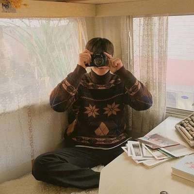 ZOKI uued kampsunid naiste sviiter, lõdva kaelusega kudumine kampsun, vintage žakaarmustriga paariline džemprid, suured tänavarõivaste topid