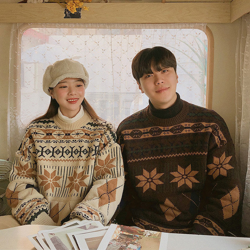 ZOKI uued kampsunid naiste sviiter, lõdva kaelusega kudumine kampsun, vintage žakaarmustriga paariline džemprid, suured tänavarõivaste topid