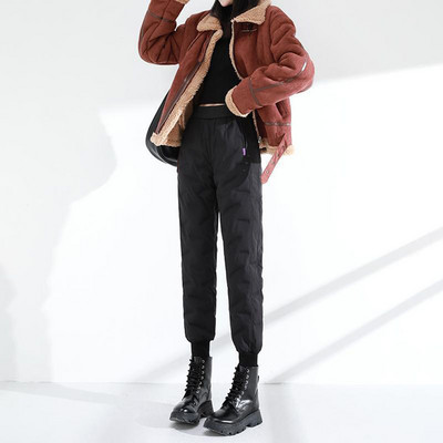 Jesenske pamučne hlače za žensku gornju odjeću za snijeg, novo zima 2022., debele ležerne harem hlače visokog struka, tople ležerne hlače