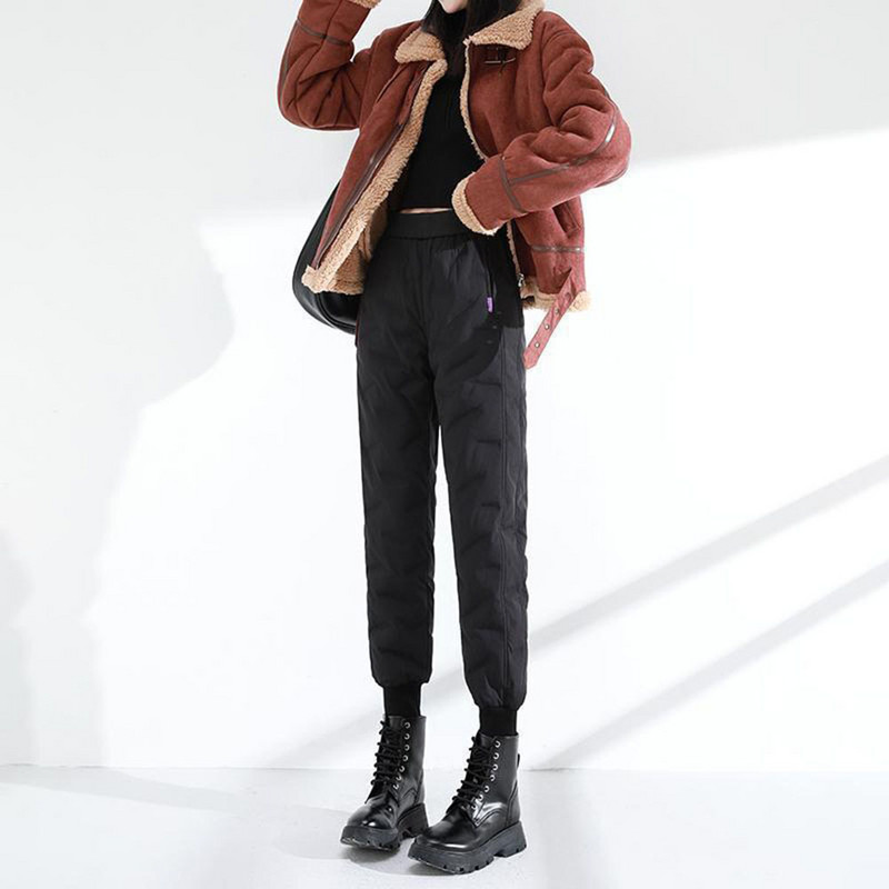 Jesenske pamučne hlače za žensku gornju odjeću za snijeg, novo zima 2022., debele ležerne harem hlače visokog struka, tople ležerne hlače