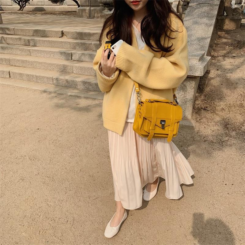 Ženski kardigani opušteni, lijeni, jednobojni, meki, ležerni, elegantni, pleteni jesenski novi, slatki, djevojački, korejska verzija, nježni minimalistički šik