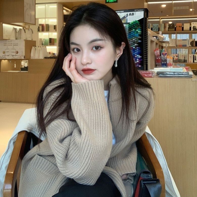 Ženski kardigani, nježni, jednobojni jesenski, sveobuhvatni korejski stil, jednostavni, modni, udobni, labavi, nježni, uredski ženski džemper