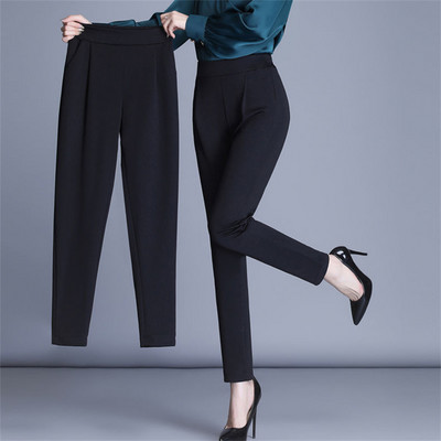 Korea kontori triibulised pliiatsipüksid naistele vabaaja õhukesed Pantlones High Wasit ametlikud haaremi püksid elegantsed Korea Spodnie 4xl Broek