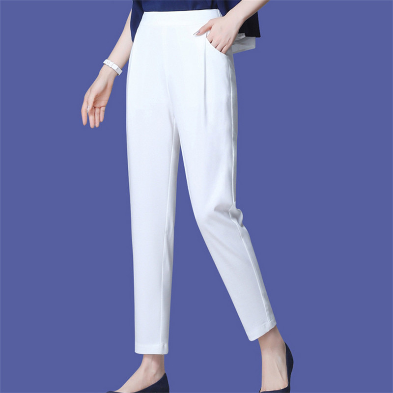 Korejske uredske hlače s olovkom na pruge Ženske ležerne uske hlače Visoke visine Svečane harem hlače Elegantne korejske spodnie 4xl Broek