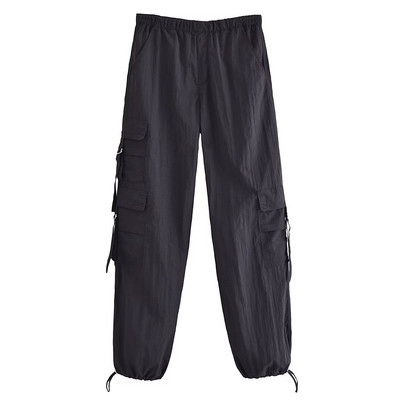 Najlonske hlače s padobranom Ženske modne Carogo hlače za trčanje Ležerne s visokim elastičnim strukom Ženski šik ženski kroj čizama 2023 Novo