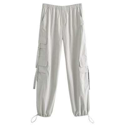 Najlonske hlače s padobranom Ženske modne Carogo hlače za trčanje Ležerne s visokim elastičnim strukom Ženski šik ženski kroj čizama 2023 Novo