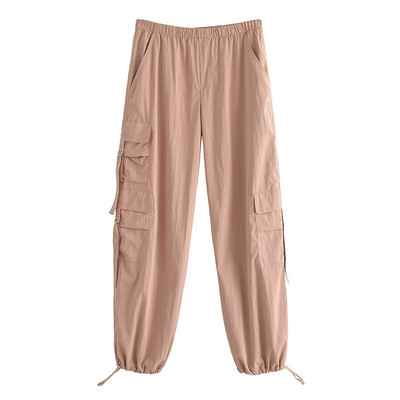 Najlonske hlače s padobranom Ženske modne Carogo hlače za trčanje Ležerne s visokim elastičnim strukom Ženski šik ženski kroj čizama 2023 Novo