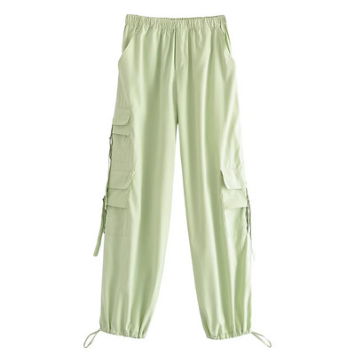 Najlonske hlače s padobranom Ženske modne Carogo hlače za trčanje Ležerne s visokim elastičnim strukom Ženski šik ženski kroj čizama 2023 Novo