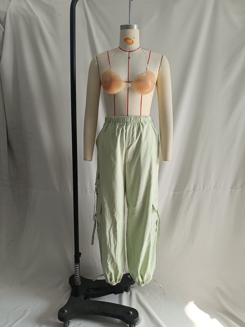 Najlonske hlače s padobranom Ženske modne Carogo hlače za trčanje Ležerne s visokim elastičnim strukom Ženski šik ženski kroj čizama 2023 Novo