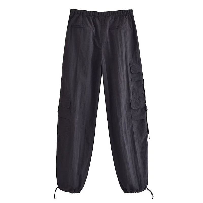 Najlonske hlače s padobranom Ženske modne Carogo hlače za trčanje Ležerne s visokim elastičnim strukom Ženski šik ženski kroj čizama 2023 Novo