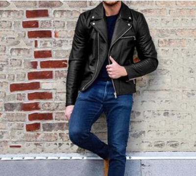 Decorație cu lanț roșu Jachetă din piele pentru motocicletă Bomber pentru bărbați, toamnă, guler răsucit, paltoane din piele pentru bărbați, S-5XL