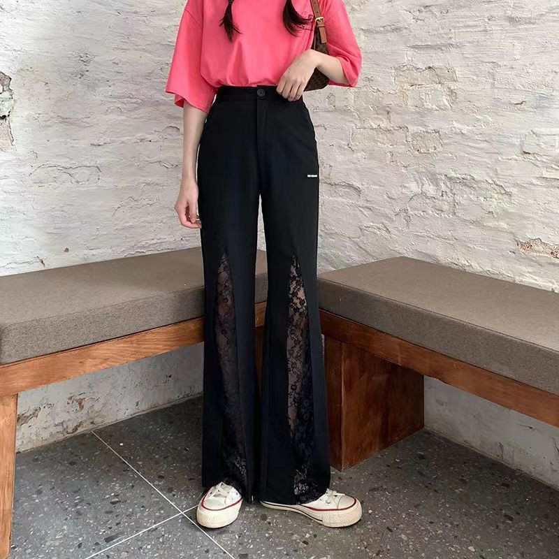 Ženska odjeća 2022. Hlače do gležnja Ležerne ženske hlače s patentnim zatvaračem Proljeće ljeto Opuštene ravne dugmad Čipkasti džepovi Modni jednobojni