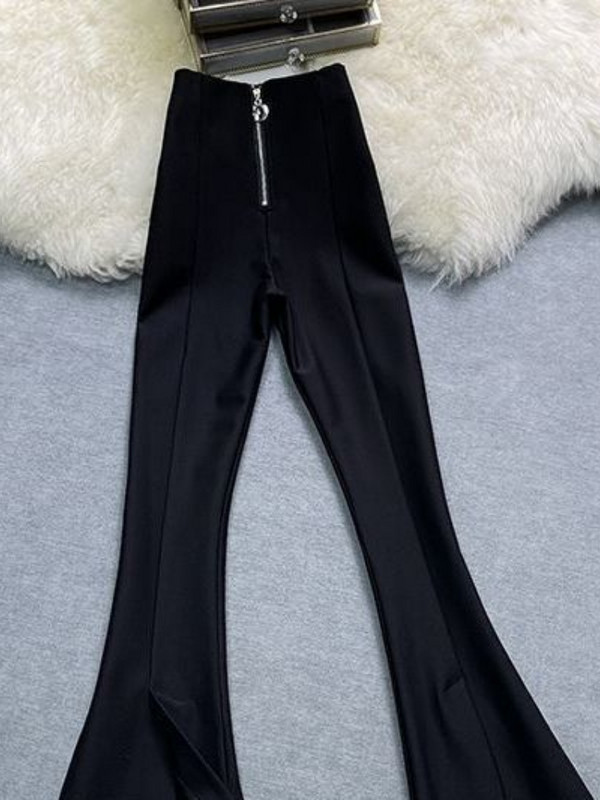 2023 m. pavasario kelnės aukštu juosmeniu Moteriškos kelnės Laisvalaikio biuro moteriškos priekinės kelnės su juosmeniu Madingos moteriškos kelnės su plačiu liemeniu, darbo drabužiai K70