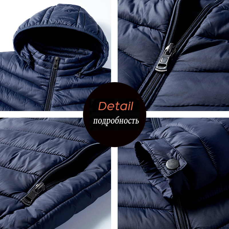 Ανδρικό Νέο Φθινοπωρινό Χειμώνα Ζεστό Αδιάβροχο Παλτό Σακάκι Πάρκα Ανδρικά με κουκούλα casual outwear Αποσπώμενο καπέλο Ανδρικό παλτό Parkas